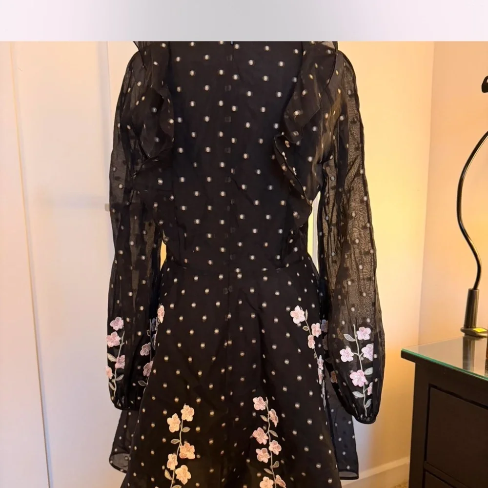 Giambattista Valli x HM H&M Dress with Embroidery Black US Size 6 2